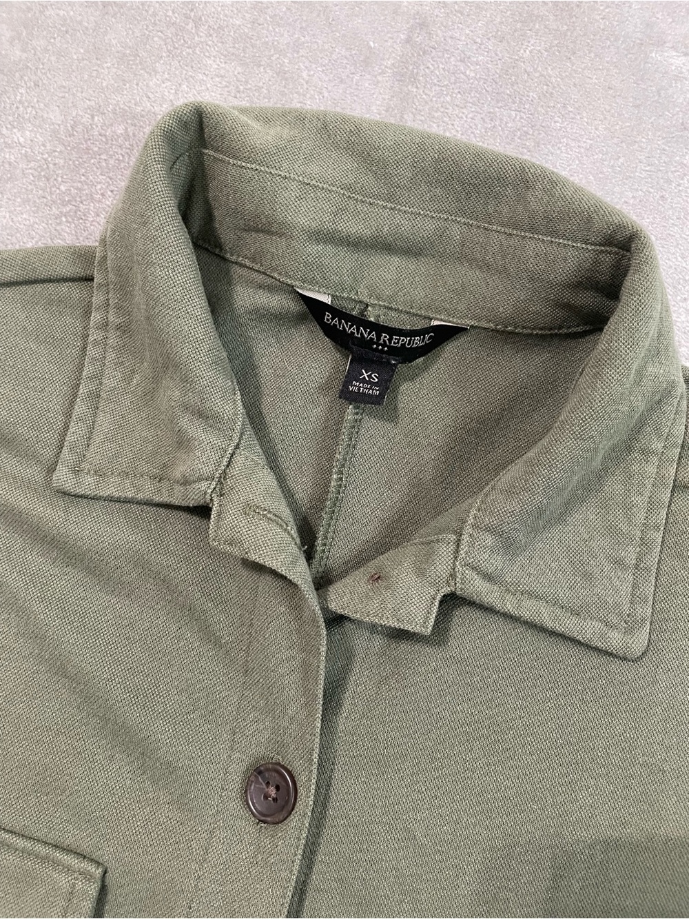 Banana Republic Olive Green Utility Shirt Short Sleeve Midi Dress w/Belt Sz XS - Picture 4 of 8